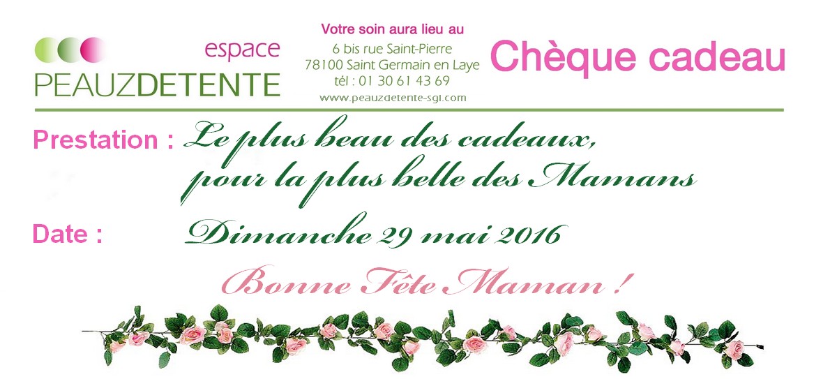 Chèque cadeau Fête des Mères 2016